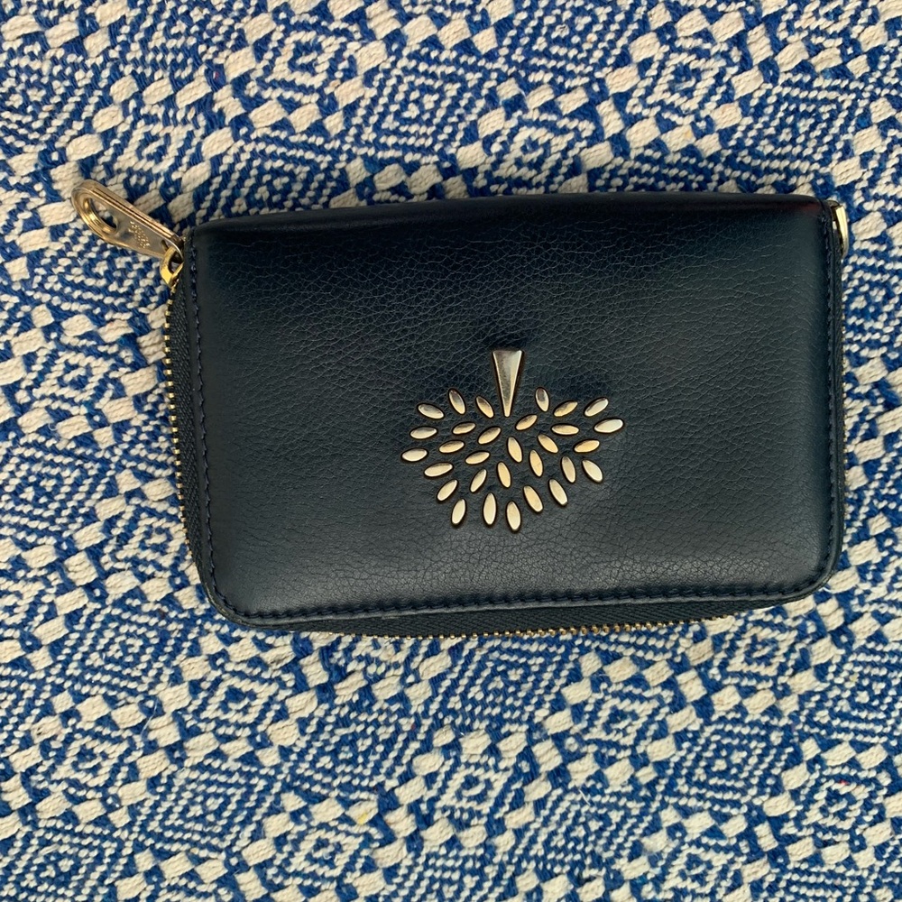 Navy blue leather wallet